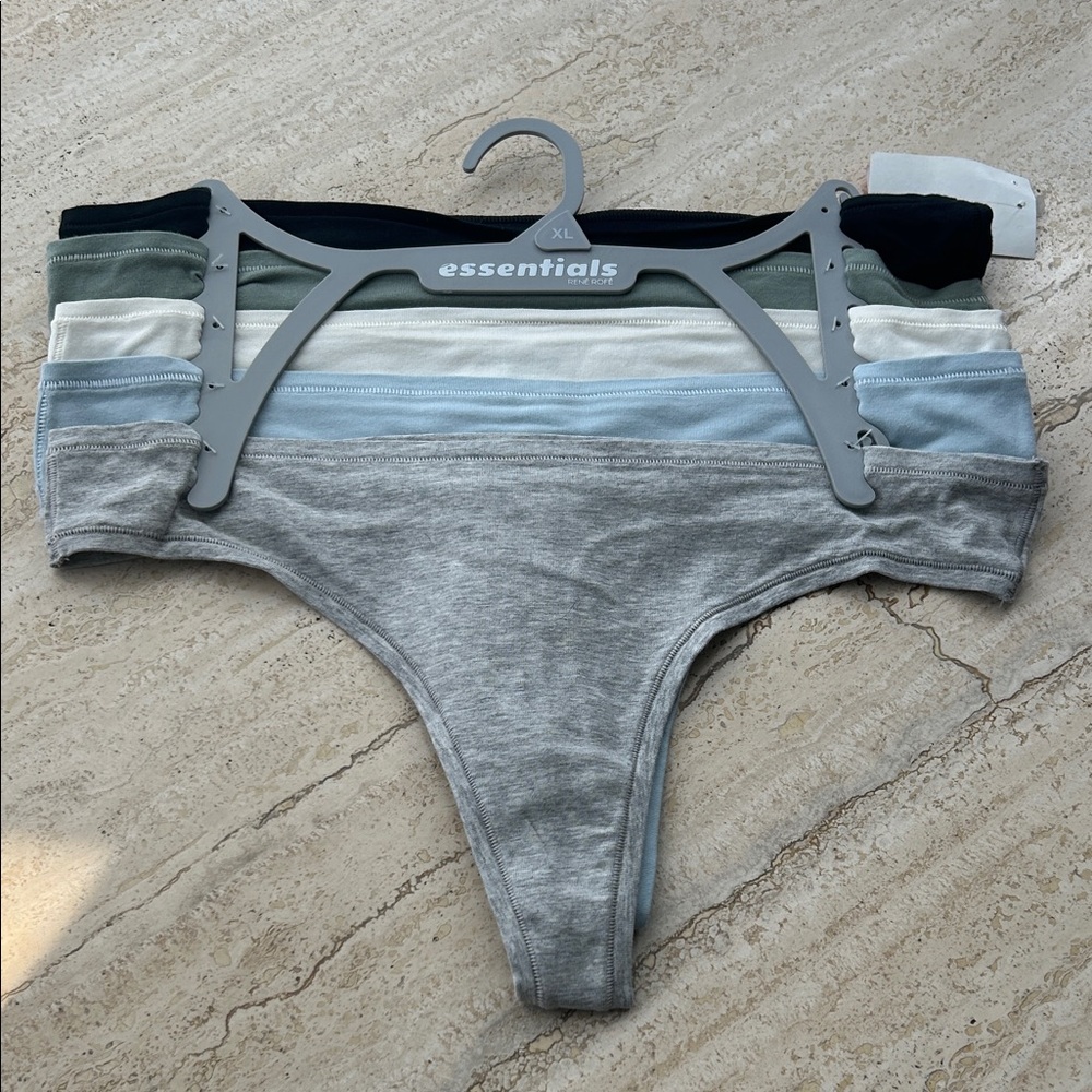 NEW 🆕 Essentials 5-piece Thongs Set 90% cotton size XL